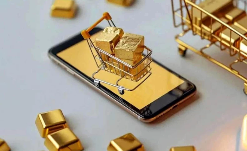 پشت ویترین دیجیتال طلا